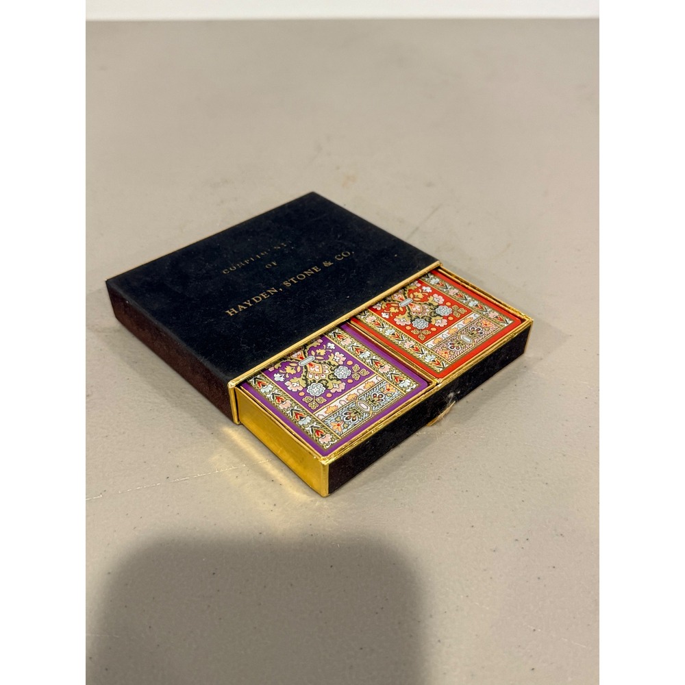 Congress Playing Cards Hayden Stone & Co Black Gold Vintage Old Money 2 Decks